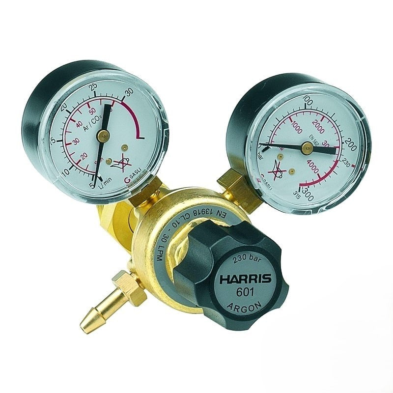 RIDUTTORE DI PRESSIONE CON 2 MANOMETRI ARGON/ARGON CO2, HARRIS
