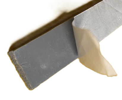 Silicone Espanso FDA, per ambiente alimentare, GRIGIO, 350 Kg/mc, adesivo.