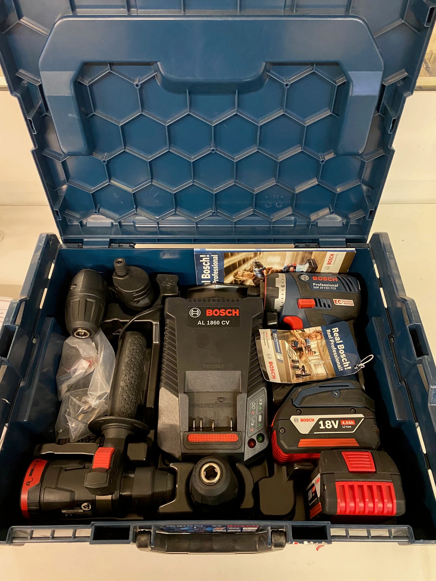 BOSCH GSR 18 V-EC FC2 PROFESSIONAL TRAPANO AVVITATORE 18V LITIO 4Ah - SISTEMA 5 IN 1 FLEXICLICK