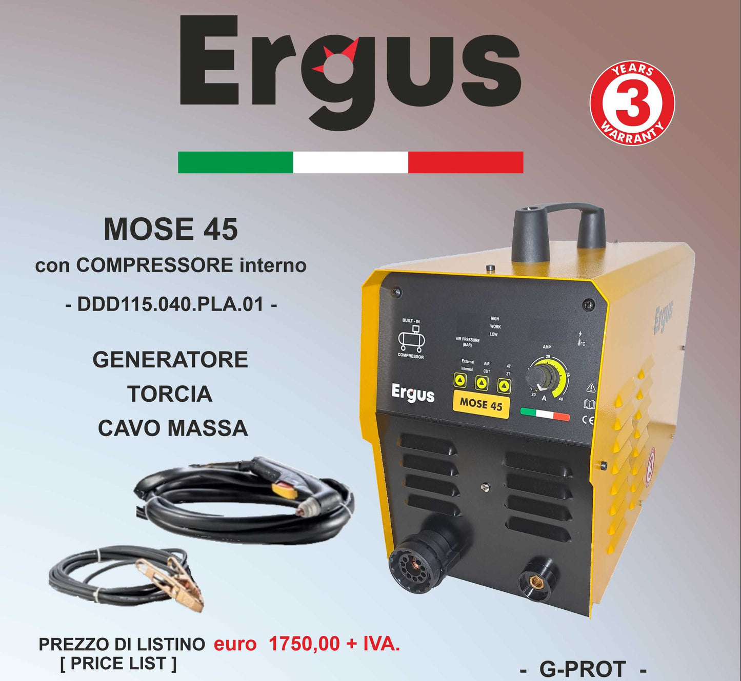 IMPIANTO DI TAGLIO AL PLASMA MOSE 45 Hf