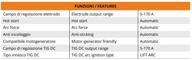 SALDATRICE A ELETTRODO, TIG a contatto ERGUS, SL 170/35 (INVERTER)