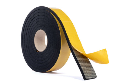 Rotolino in NEOPRENE gomma, Guarnizione adesiva, CR nero Autoestinguente UL94