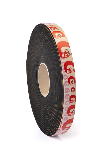 Rotolino in NEOPRENE gomma, Guarnizione adesiva, CR nero Autoestinguente UL94