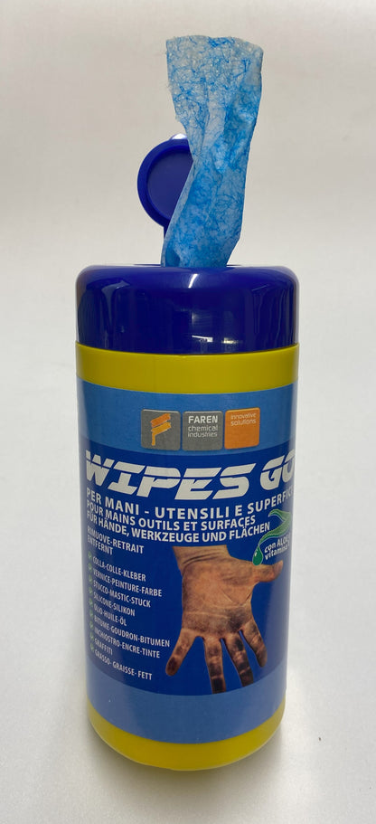 Salviette Wipes Go 50 Strappi Faren per mani attrezzi, superfici, utensili