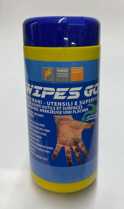 Salviette Wipes Go 50 Strappi Faren per mani attrezzi, superfici, utensili