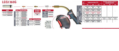 TORCIA MIG LINCOLN LGS3 360 G 3 m AD ARIA