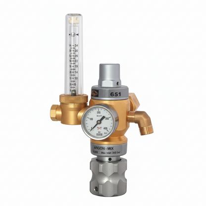 Riduttore pressione Argon CO2 Harris (mod. 651 30 Lmp) doppio stadio con flussometro | precisione e stabilità per saldatura