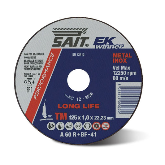 Disco da Taglio SAIT LONG LIFE TM 125x1,0x22,23 mm ferro/inox (10 pz)