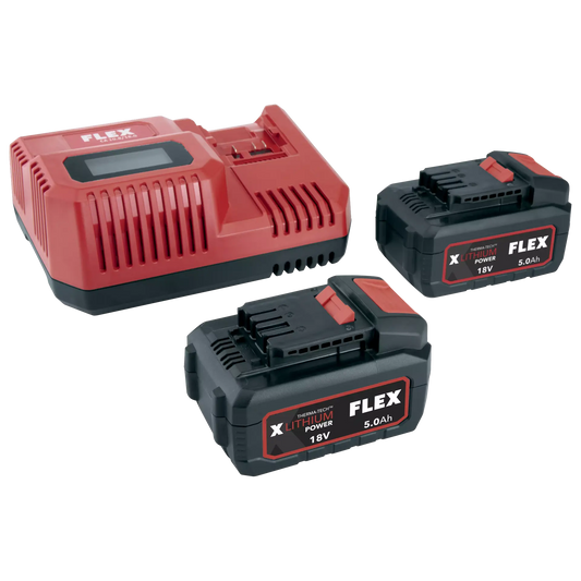 KIT FLEX CARICA BATTERIE E 2 BATTERIE 5,0Ah 18 V.