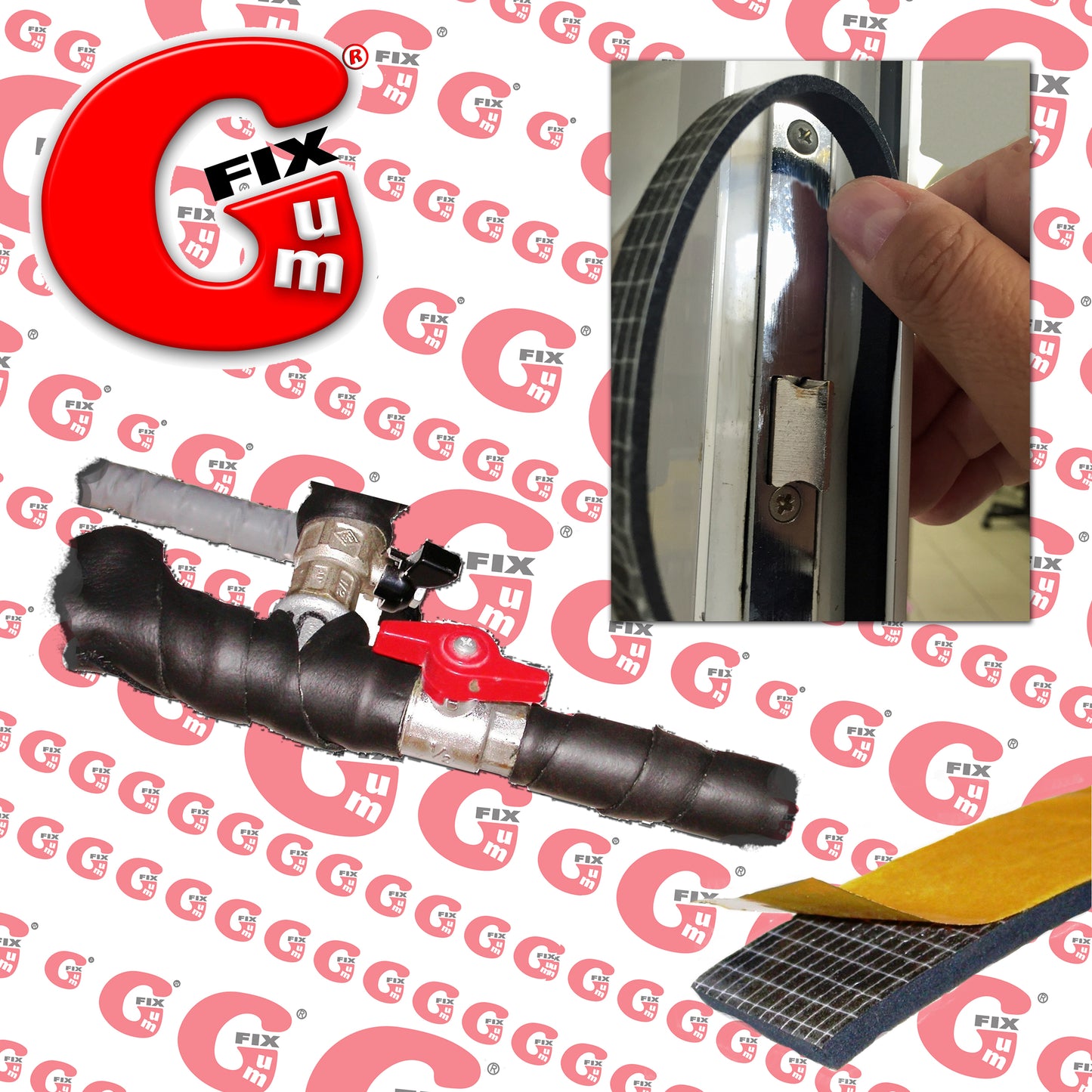 Rotolino in gomma, Guarnizione adesiva, EPDM nero
