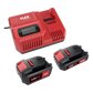 Set carica batterie FLEX + 2 batterie 18 V 5 Ah, CA 10.8/18.0