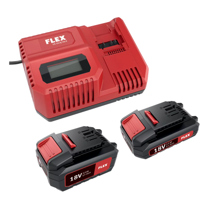 Set carica batterie Flex CA 10.8/18.0 + 2 batterie 18V 5,0Ah
