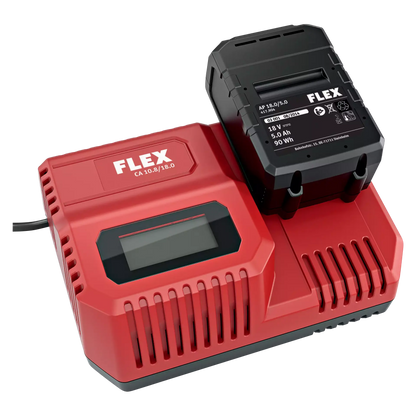 Set carica batterie Flex CA 10.8/18.0 + 2 batterie 18V 5,0Ah