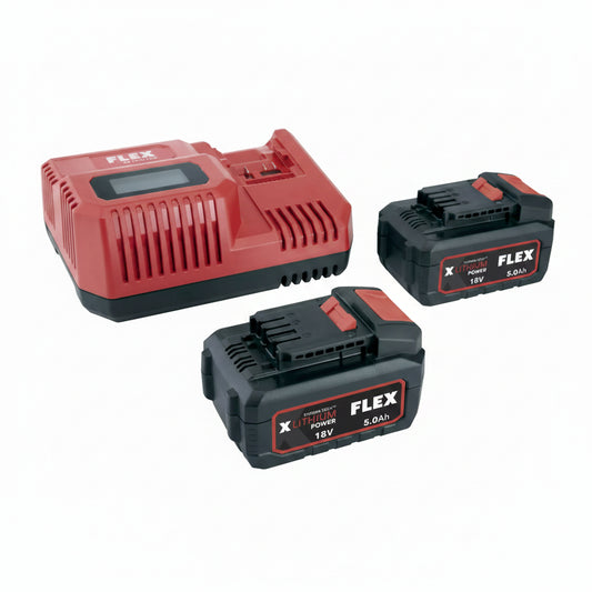 Kit Flex 18V — Caricatore rapido + 2 batterie 5,0Ah 18V