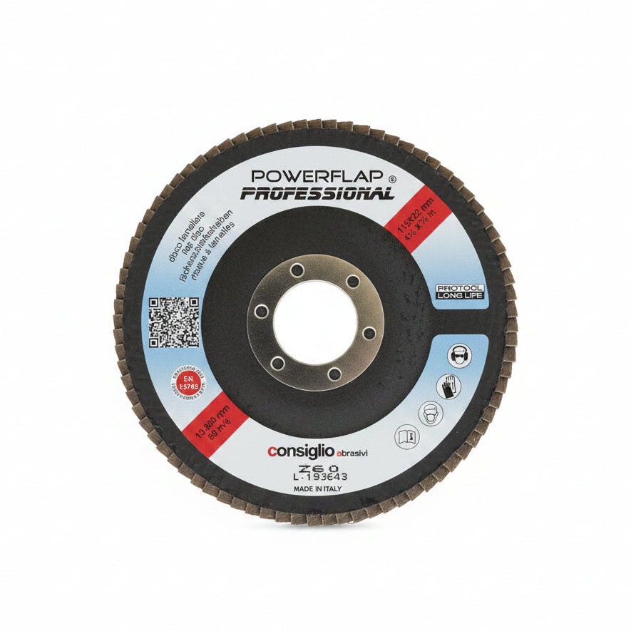 Dischi Lamellari Zirconio Consiglio 115mm Grana 60/80 (20 pz)