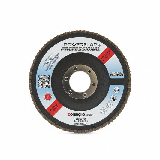 Dischi Lamellari Zirconio Consiglio 115mm Grana 60/80 (20 pz)